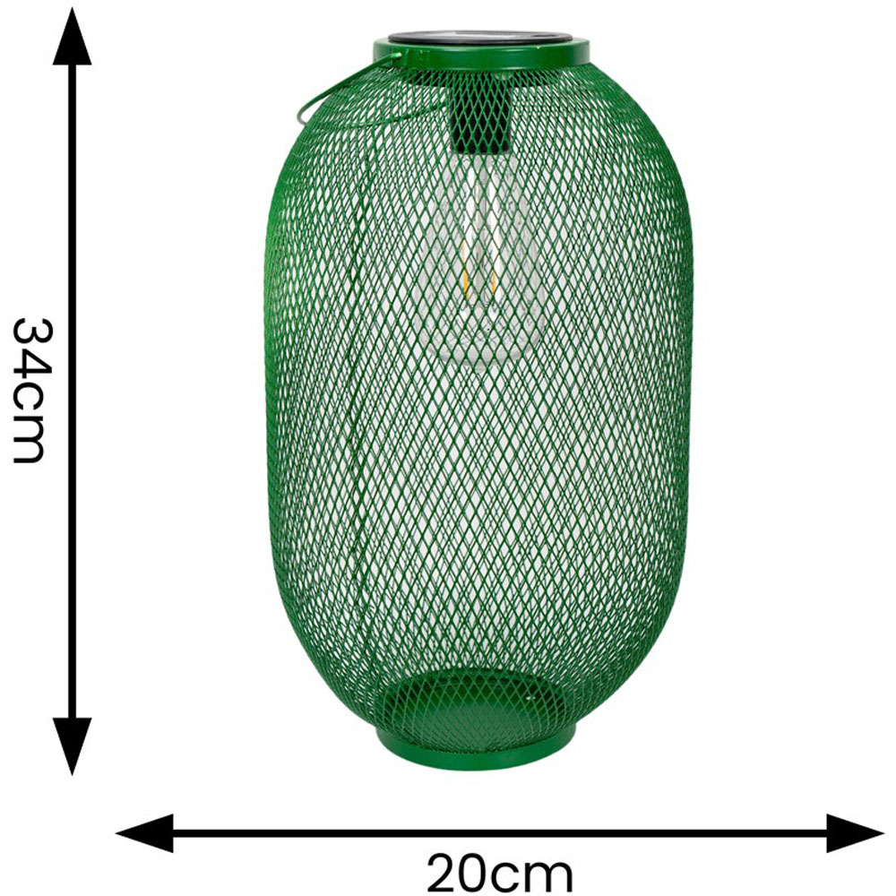 ValueLights Dark Green Metal Mesh Basket Solar Powered Outdoor Garden Lantern Light Image 4