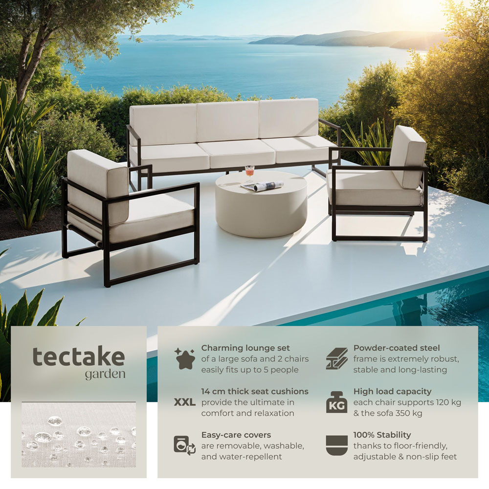 tectake Comosa 5 Seater Garden Sofa Set with Cushion Image 6
