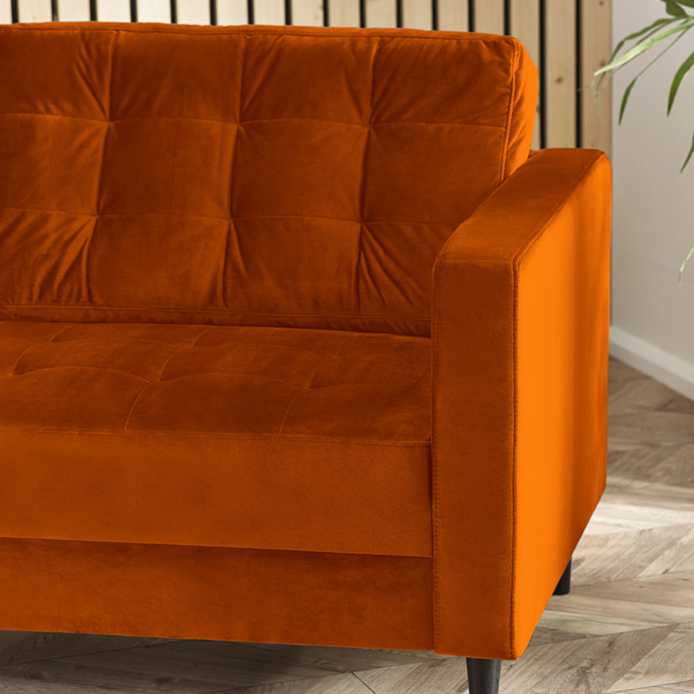 Furniturebox Josie 3 Seater Burnt Orange Velvet Sofa Image 2