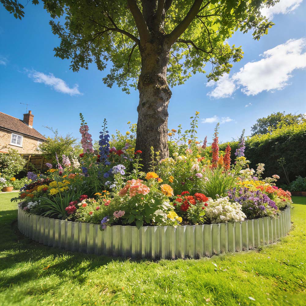 Outsunny Silver Metal Garden Edging 8 inch x 21.3ft Image 8