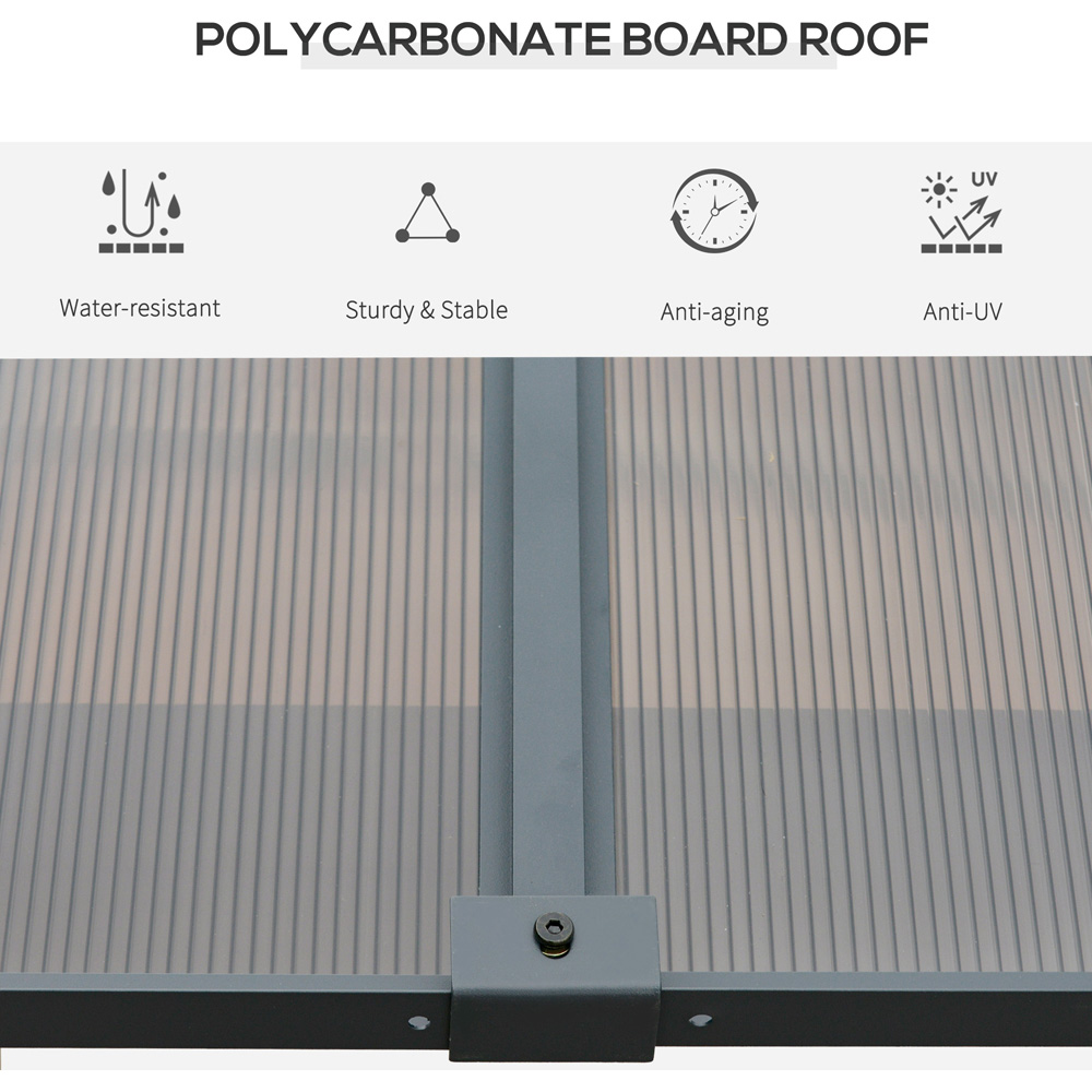Outsunny 4 x 3m Grey Aluminium Outdoor Hardtop Pergola Image 7