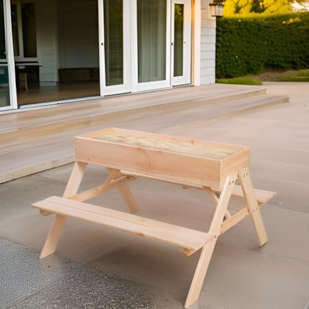 Fallen Fruits Kids 4 Seater Picnic Table with Built-in Sandpit Image 4