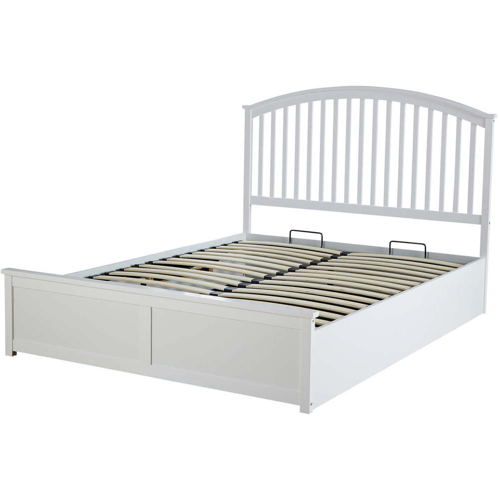 Home Source Madrid King Size White End Lift Ottoman Storage Bed Image 2