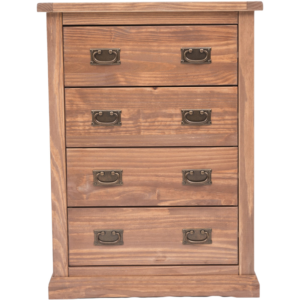 Cabinet Bits Tirolo 4 Drawer Light Brown Brass Drop Handle Chest of Drawers Image 3