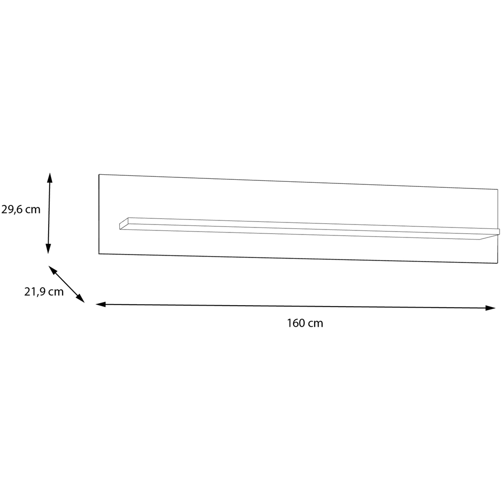 Florence Wensley Light Grey and Oak Wall Shelf Image 7