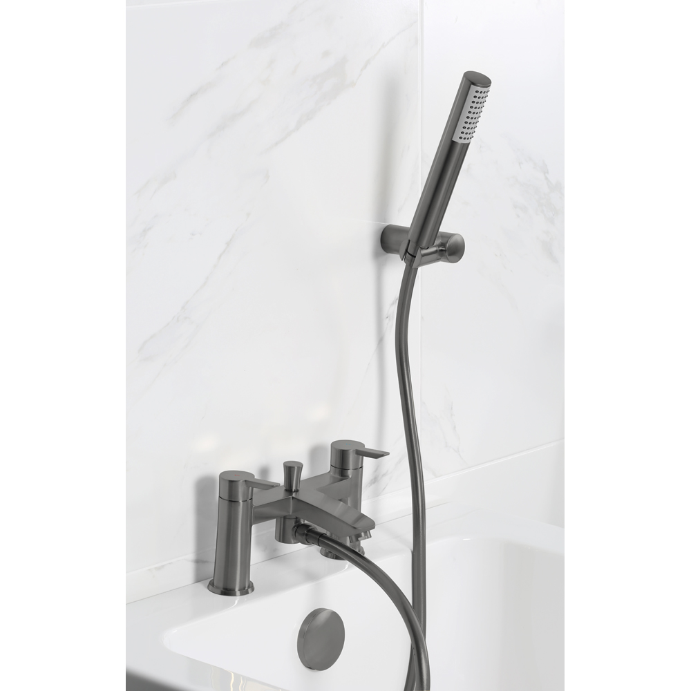 Bristan Apelo Gunmetal Grey Bath Shower Mixer Tap with Handset Image 6