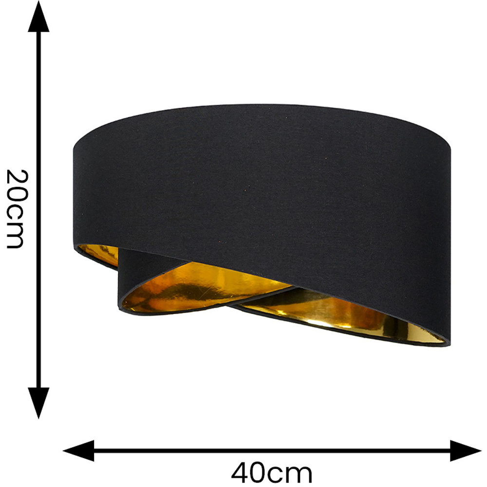 ValueLights Trekan Black and Metallic Gold Pendant Lamp Shade Image 6