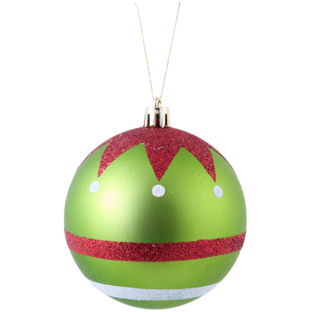 Pack of 12 Novelty Grumble BaublesGreen and Red Image 8