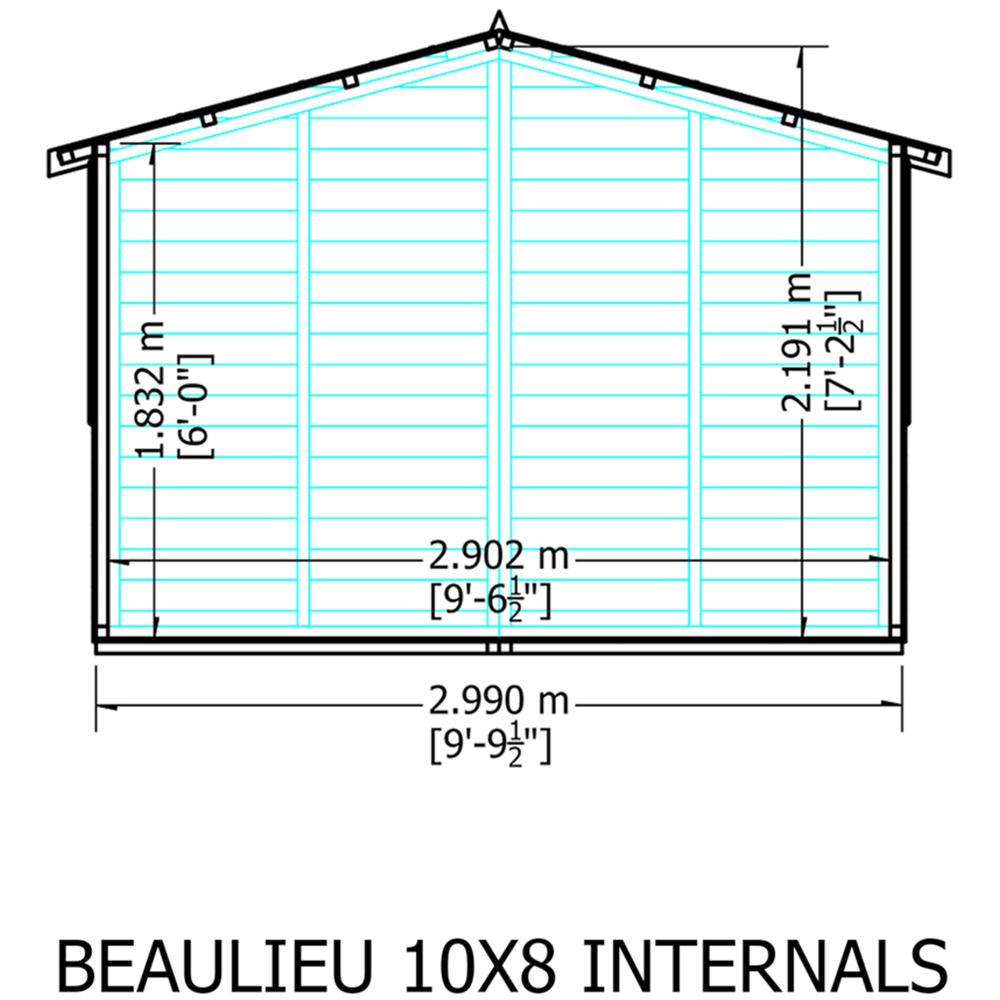 Shire Beaulieu 10 x 8ft Double Door Shiplap Apex Summerhouse Image 7