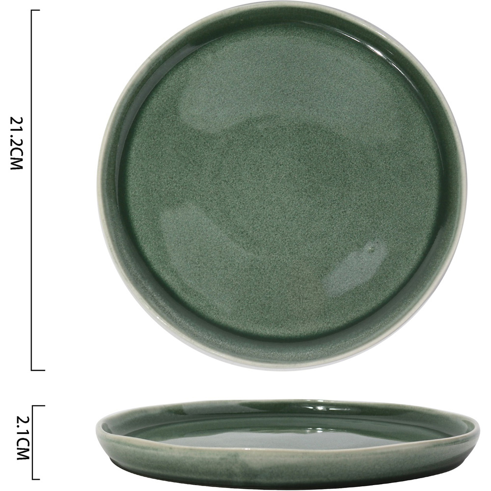 Waterside Reactive Glaze Green Lipped 12 Piece Dinner Set Image 7