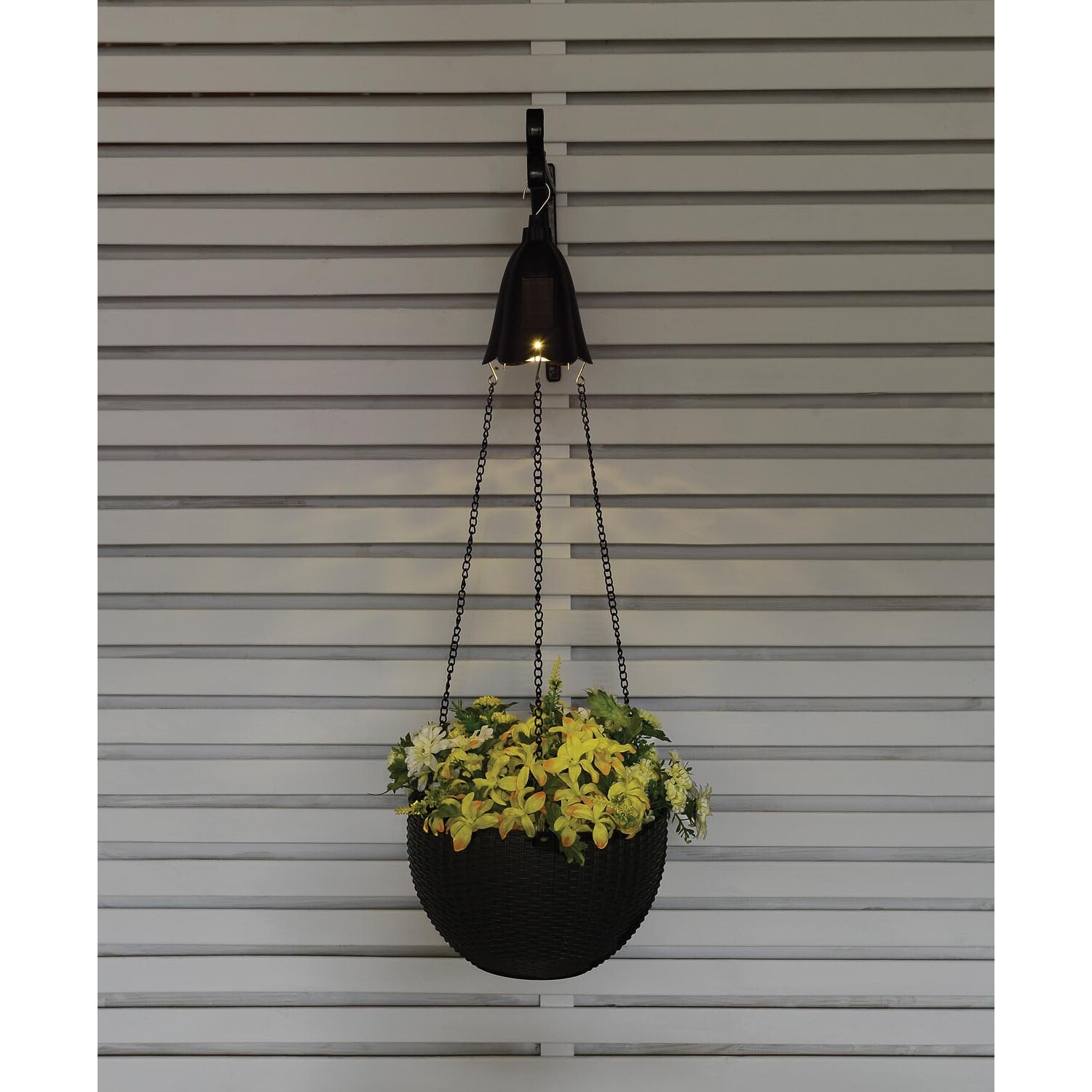 Solar Hanging Light Basket - Black Image 3