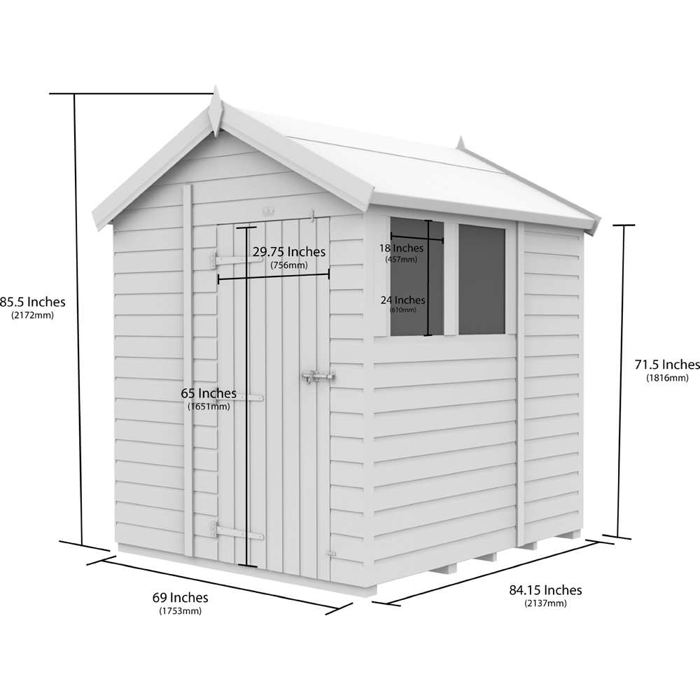 DIY Sheds 6 x 7ft Tongue and Groove Timber Apex Garden Shed Image 9