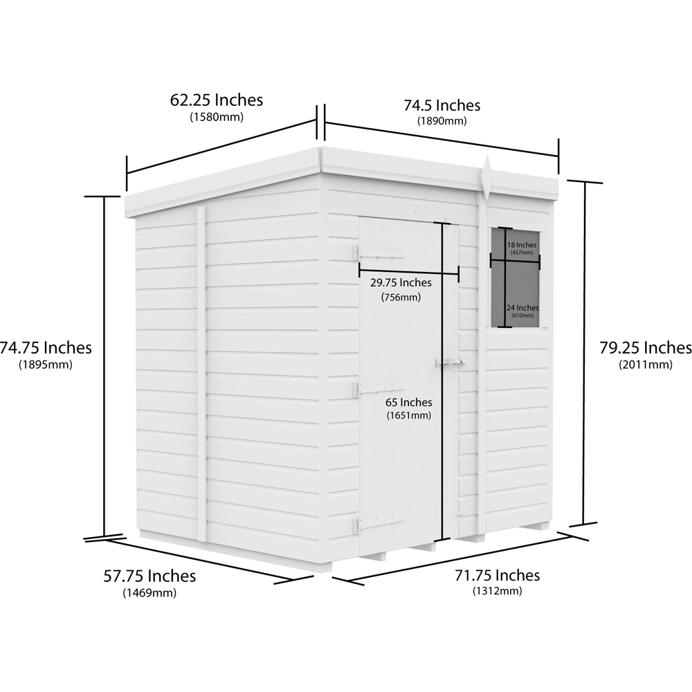 DIY Sheds 6 x 5ft Tongue and Groove Timber Pent Garden Shed Image 9