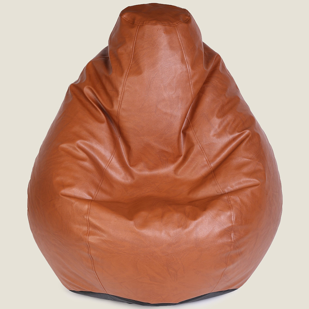 Kaikoo Tan Faux Leather Tear Drop Bean Bag Image 2