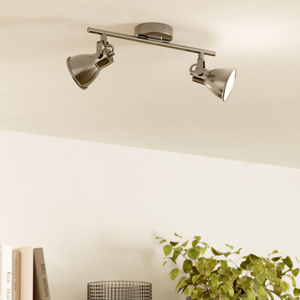 EGLO Seras Metal Antique and Nickel Circular Ceiling Light Image 4