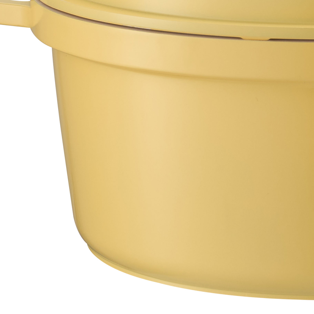 Living and Home 2.75L Yellow Ceramic Dutch Oven Round Cooking Pot with Lid Image 4