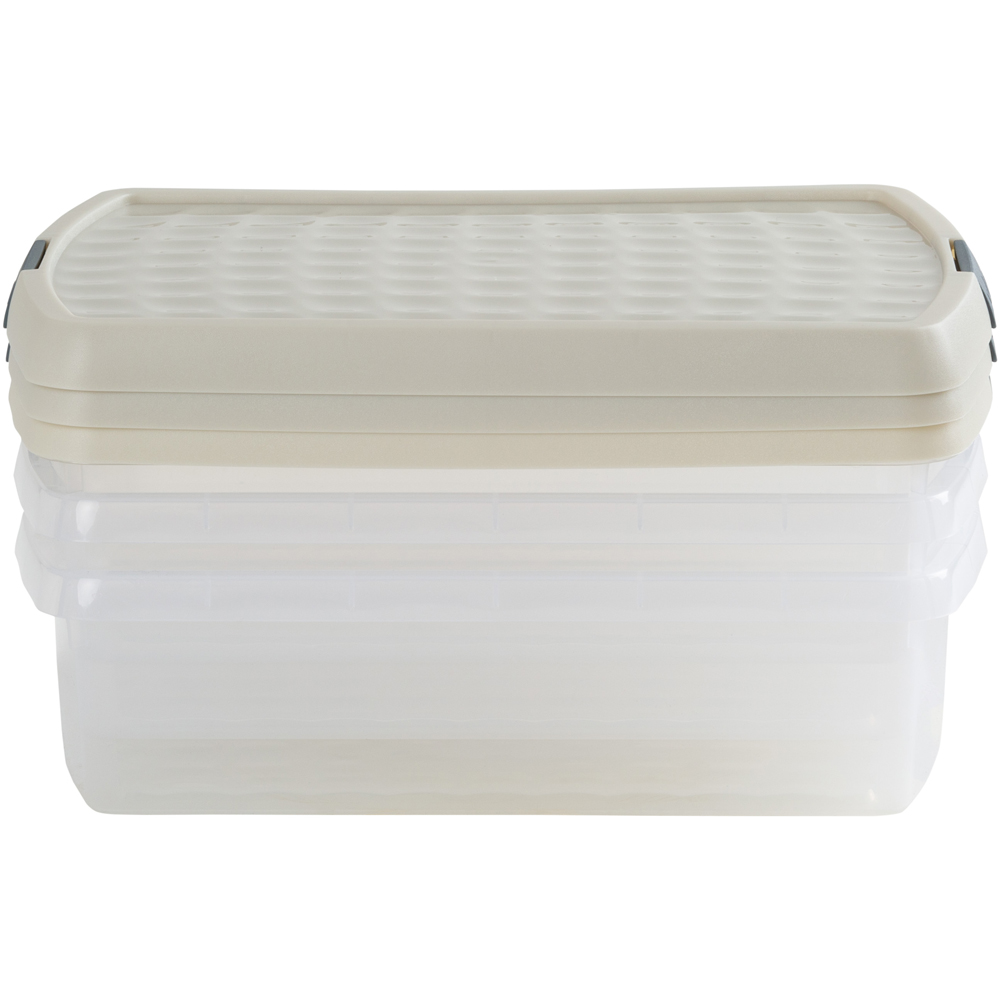 Wham Clip 8.5L Clear Stone and Slate Grey Rectangular Storage Box with Lid 3 Pack Image 5