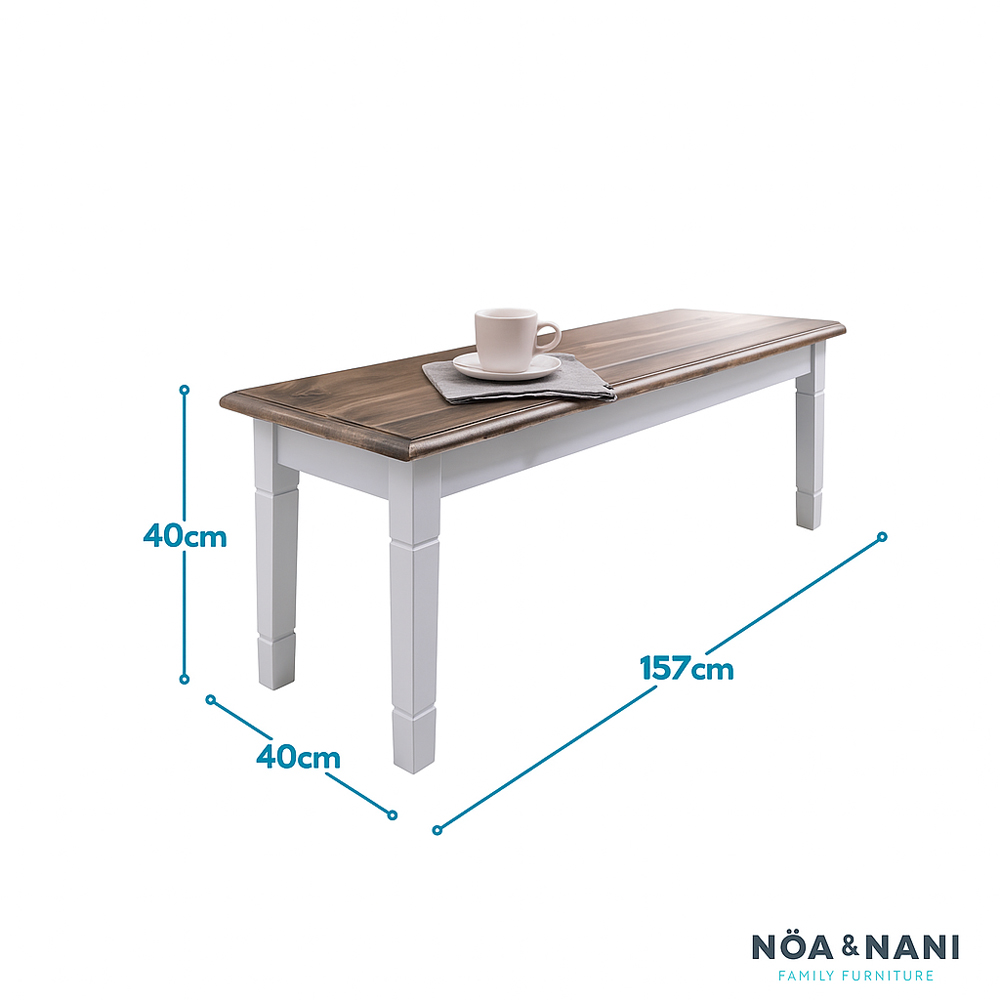 Noa and Nani Canterbury Grey and Dark Pine Hallway Bench 157cm Image 7