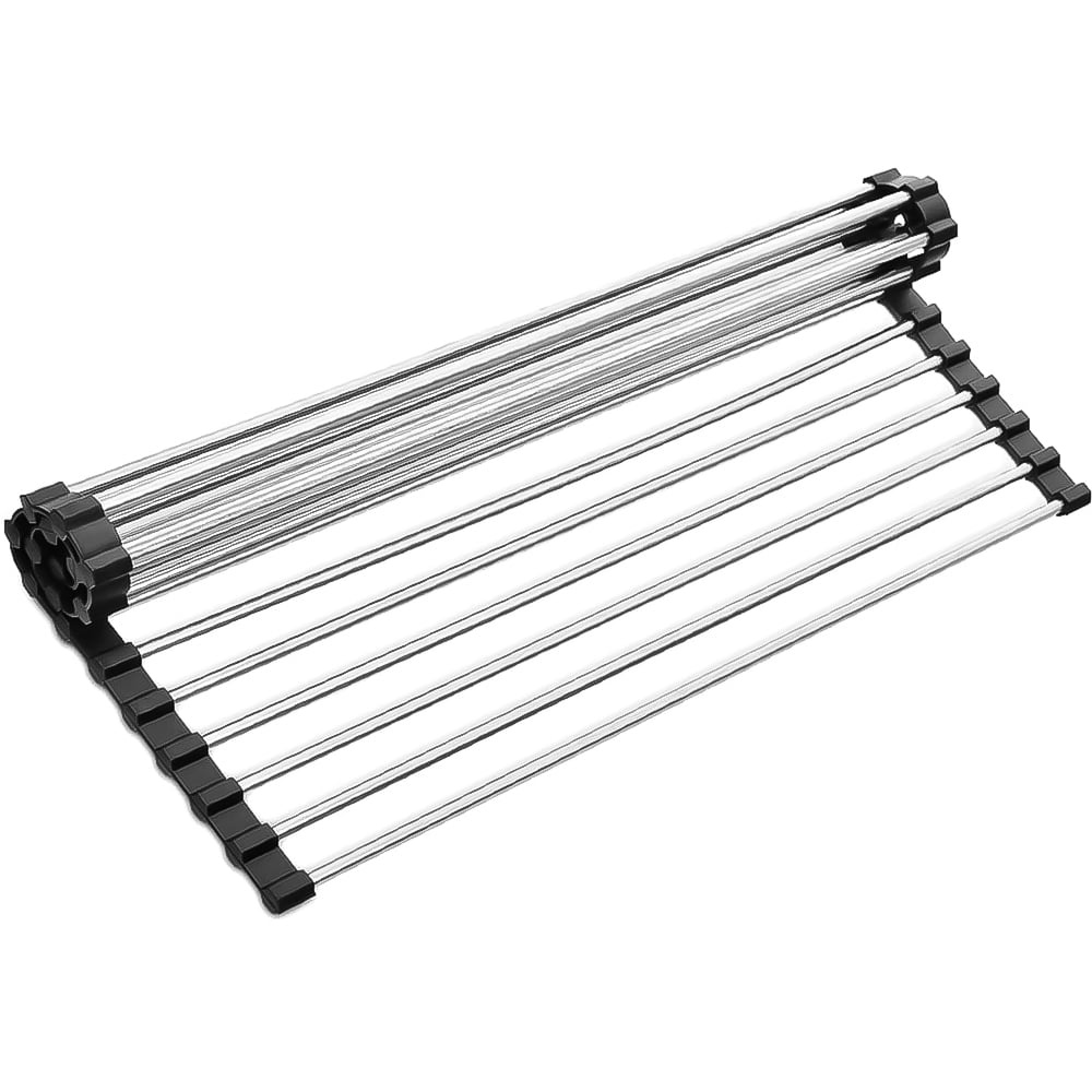 Roll Up Dish Drying Rack - Silver Image 1