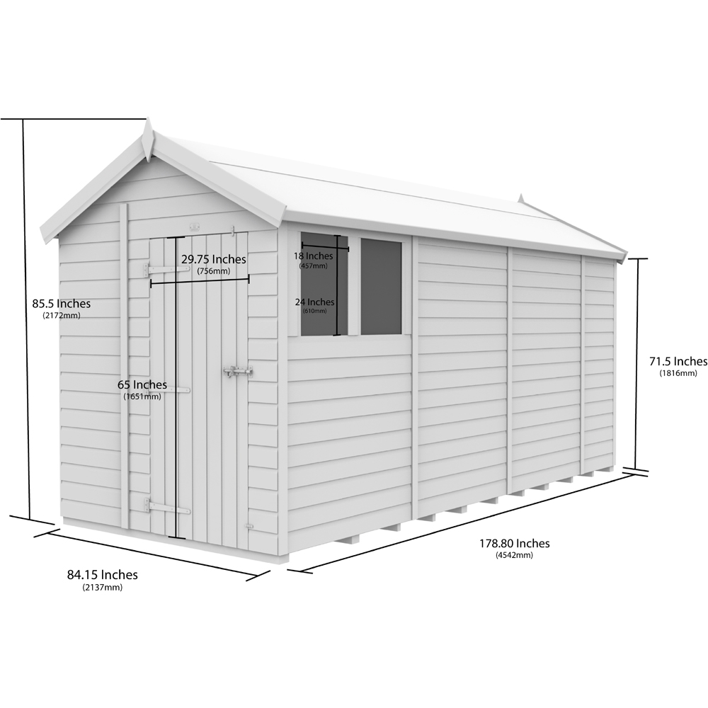 DIY Sheds 7 x 15ft Tongue and Groove Timber Apex Garden Shed Image 9