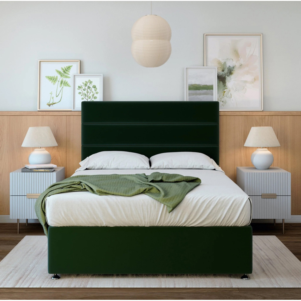 Bedmaster Double Emerald Green Plush Velvet Divan Base Image 3