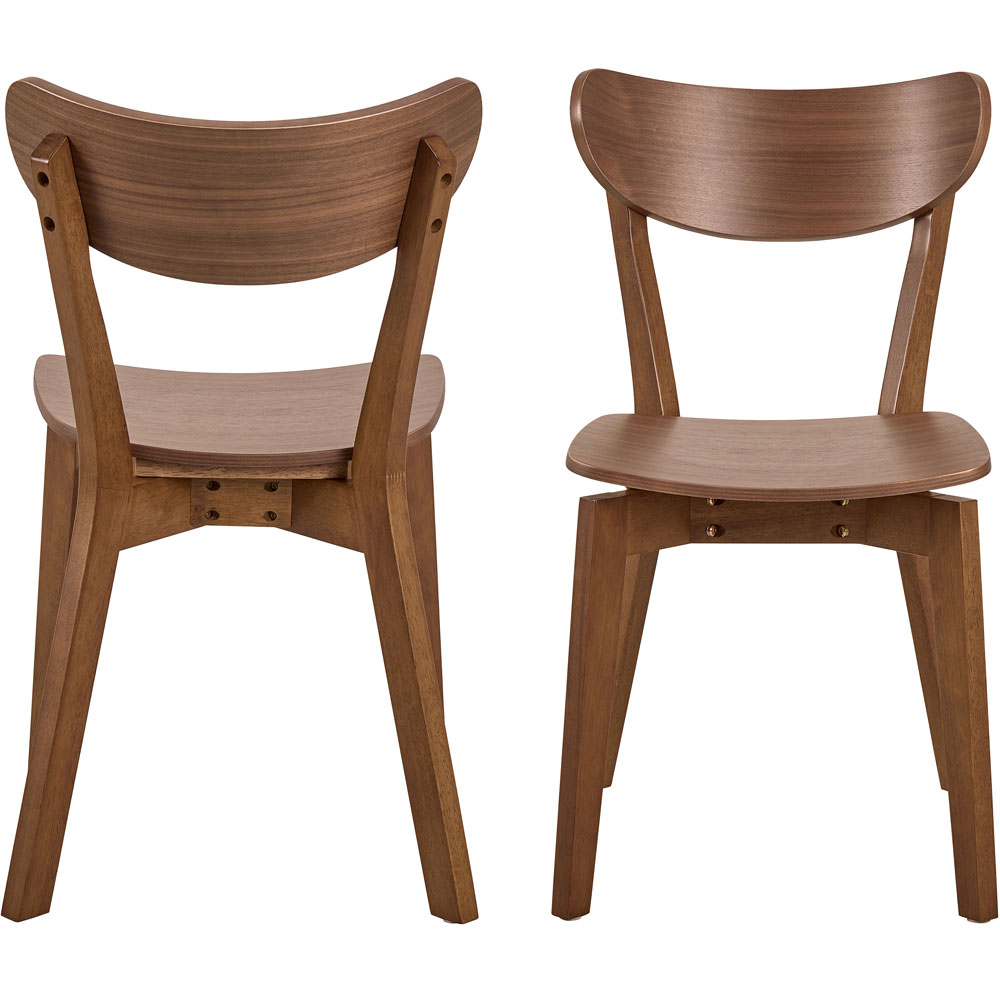 Florence Roxby Set of 2 Walnut Dining Chair Image 3
