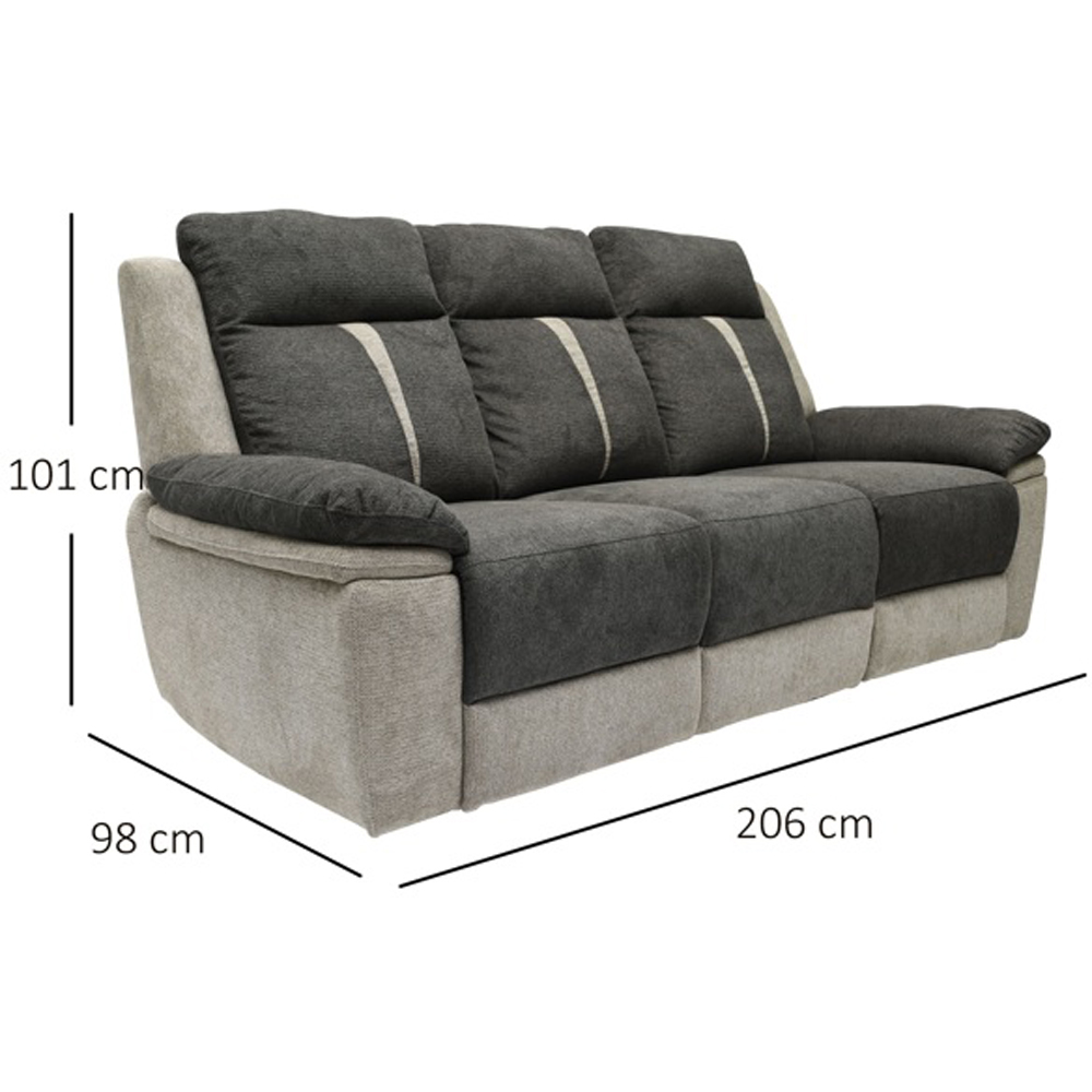 Comfy Living 5 Seater Grey Manual Recliner Sofa Set Image 9