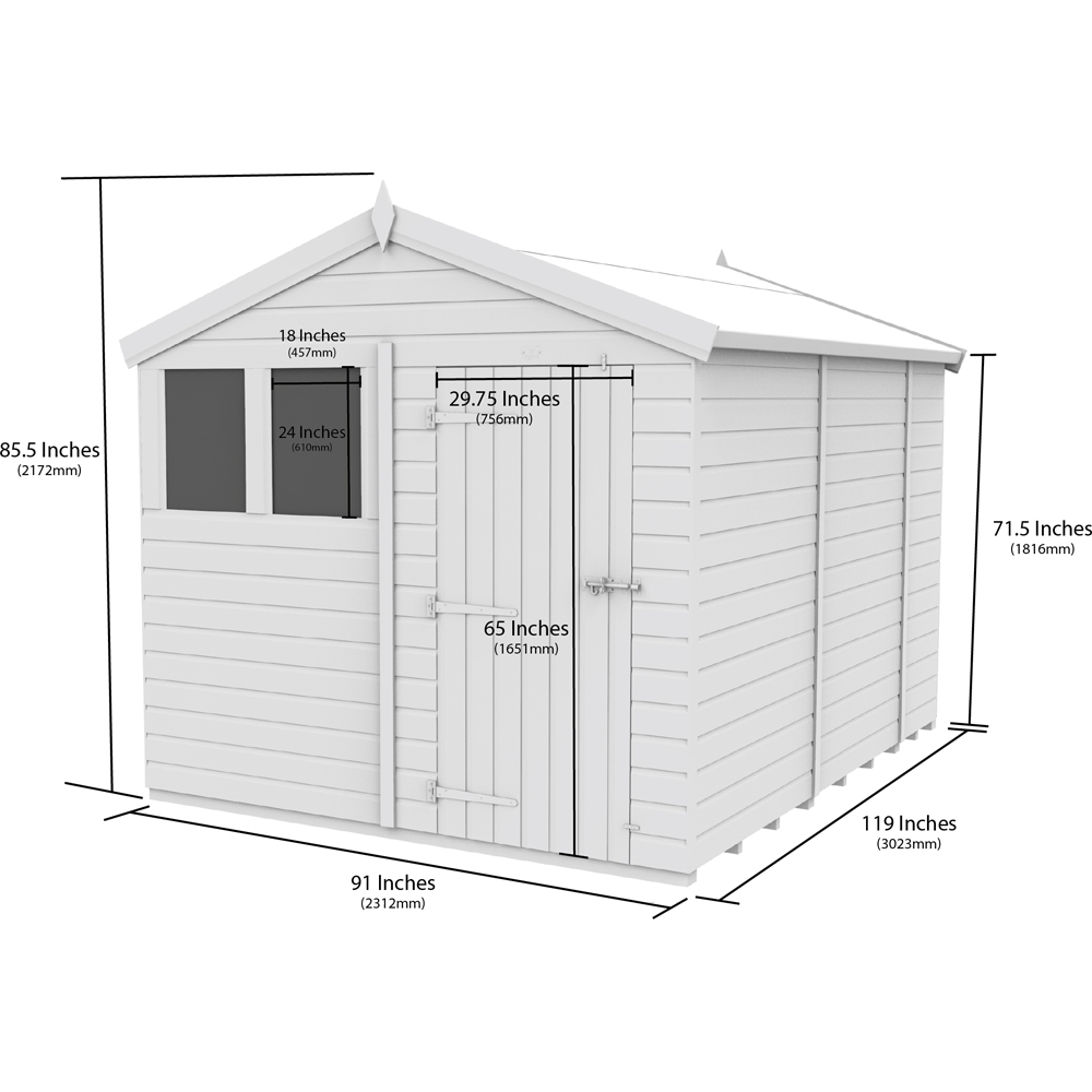DIY Sheds 8 x 10ft Tongue and Groove Timber Apex Garden Shed Image 9