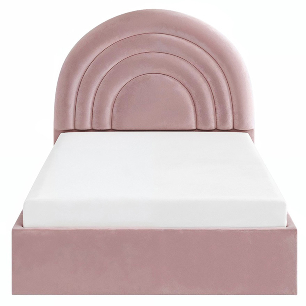 Flair Ava Small Double Pink Velvet Ottoman Bed Image 2