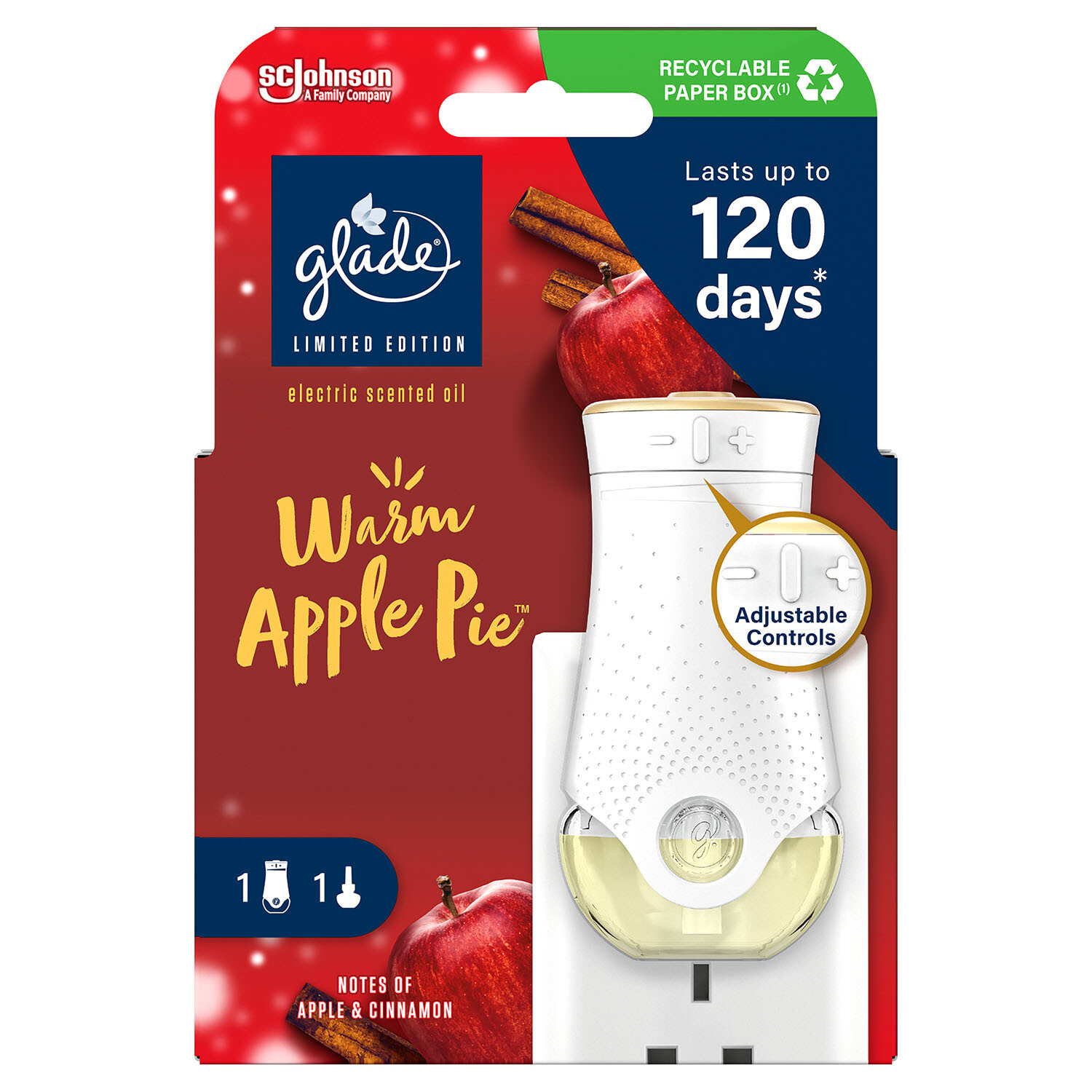 Glade Plug In Scented Oil Holder and Refill Warm Apple Pie Image