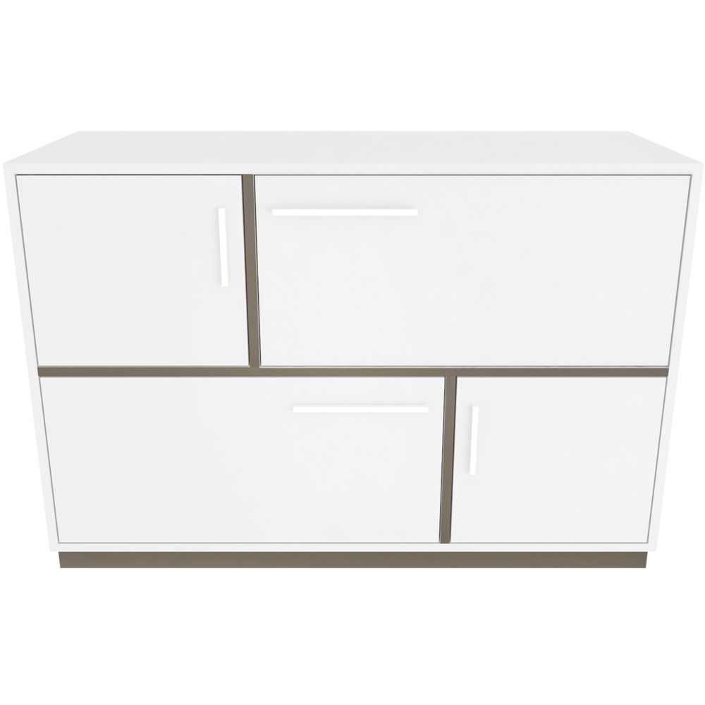 Decorotika Mares 4 Door White and Galaxy Coffee Sideboard Cabinet Image 3