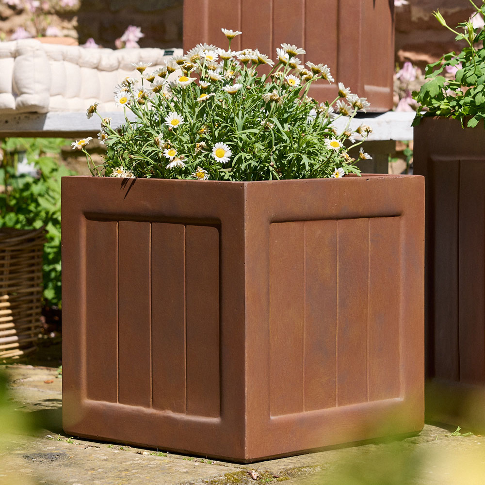 Dibor Merano Brown Square Planter 37cm Image 2