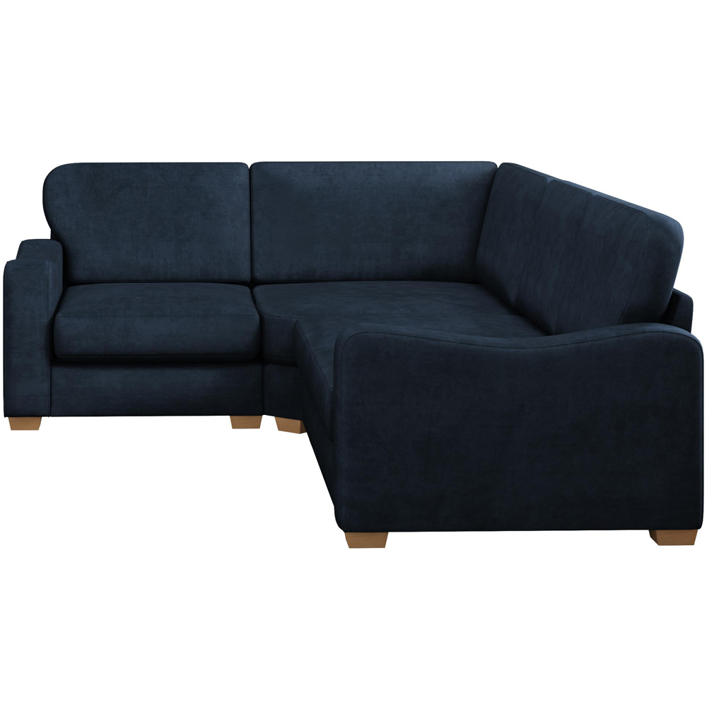 Theadford 3 Seater Royal Blue Plush Velvet Fixed Back Left Hand Corner Sofa Image 3