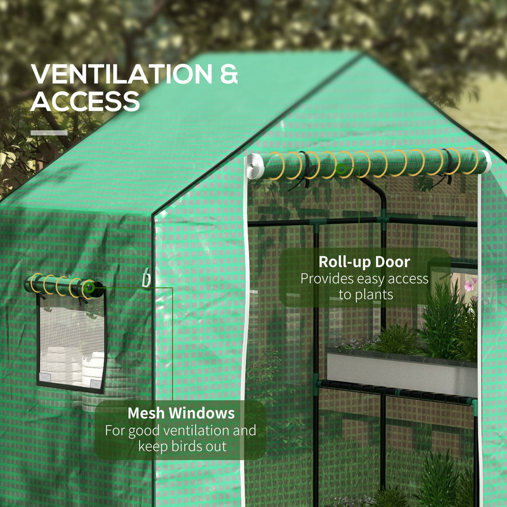 Outsunny Green PE 4.5 x 2.3ft Replacement Greenhouse Cover Image 6