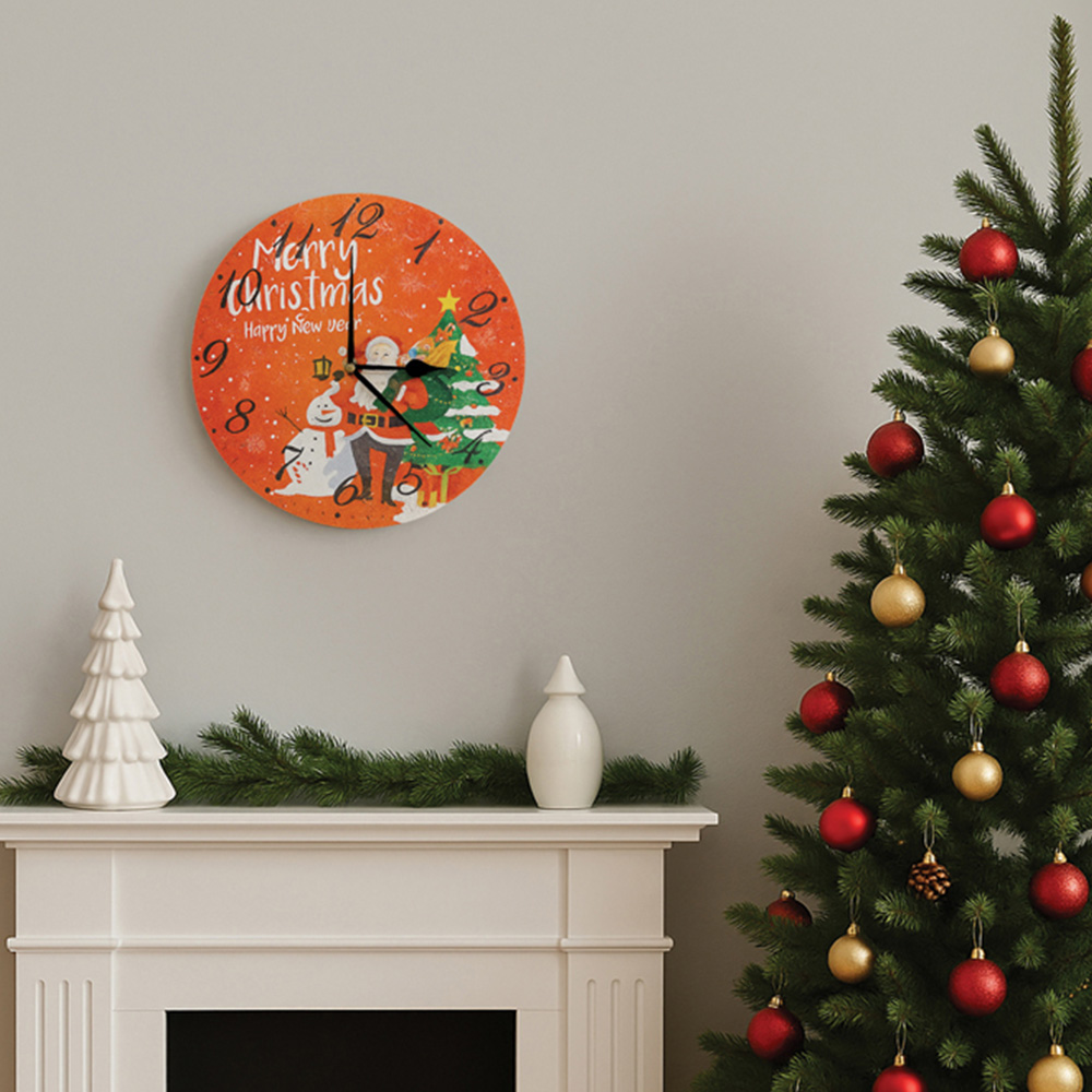 Xmas Haus Festive Santa and Snowman Christmas Clock Image 4