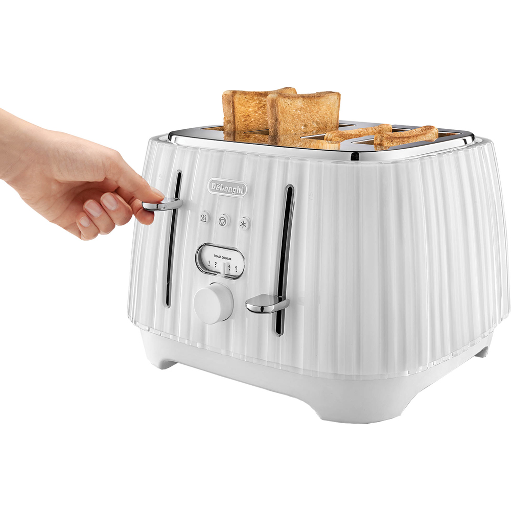 De'Longhi Ballerina DL3004 White 4 Slice Toaster Image 5