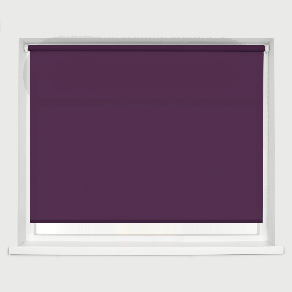 Caecus Straight Edge Roller Blind Aubergine 150cm Image 1