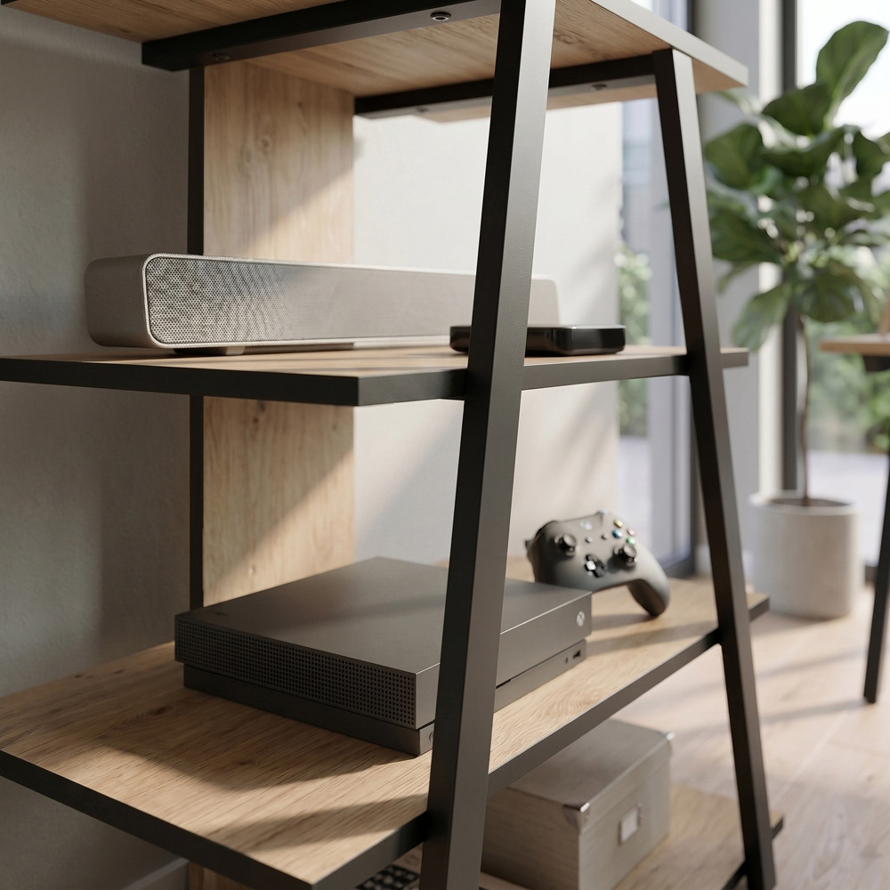 Decortie Lyno Oak 3 Shelf Mini TV Unit Image 4