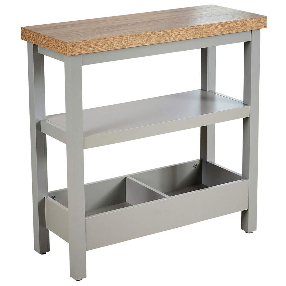 Home Source Avon 3 Shelf Grey Slim Side Table Image 2