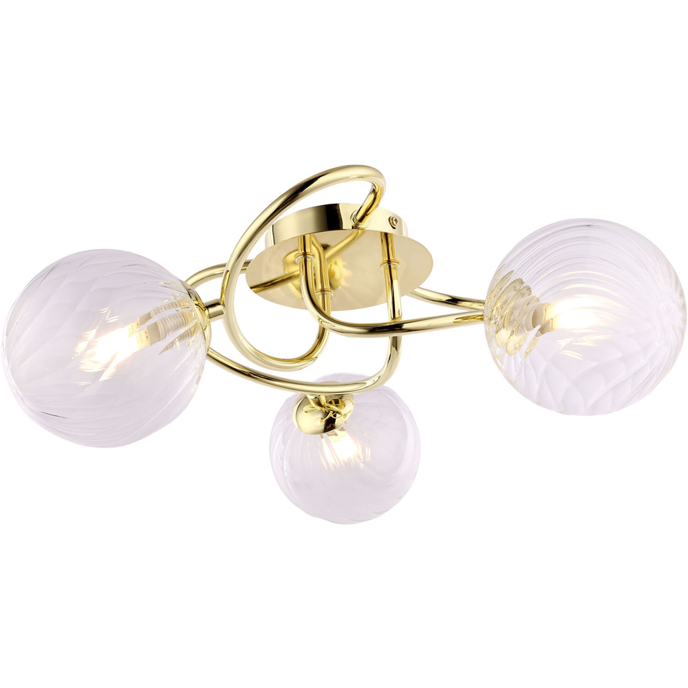Amelia 3 Way Ceiling Light Fitting Polished Brass Image 9