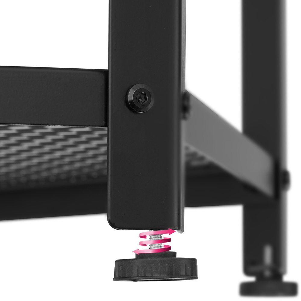 tectake Norwich Single Grid Shelf Dark Wood Hexagonal Coffee Table Image 4