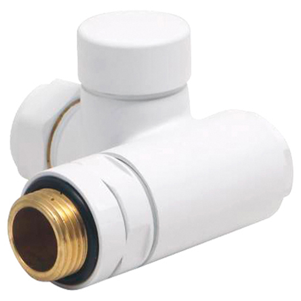 Towelrads White Dual Fuel TRV and Lockshield Set 15mm x 1/2inch Image 3