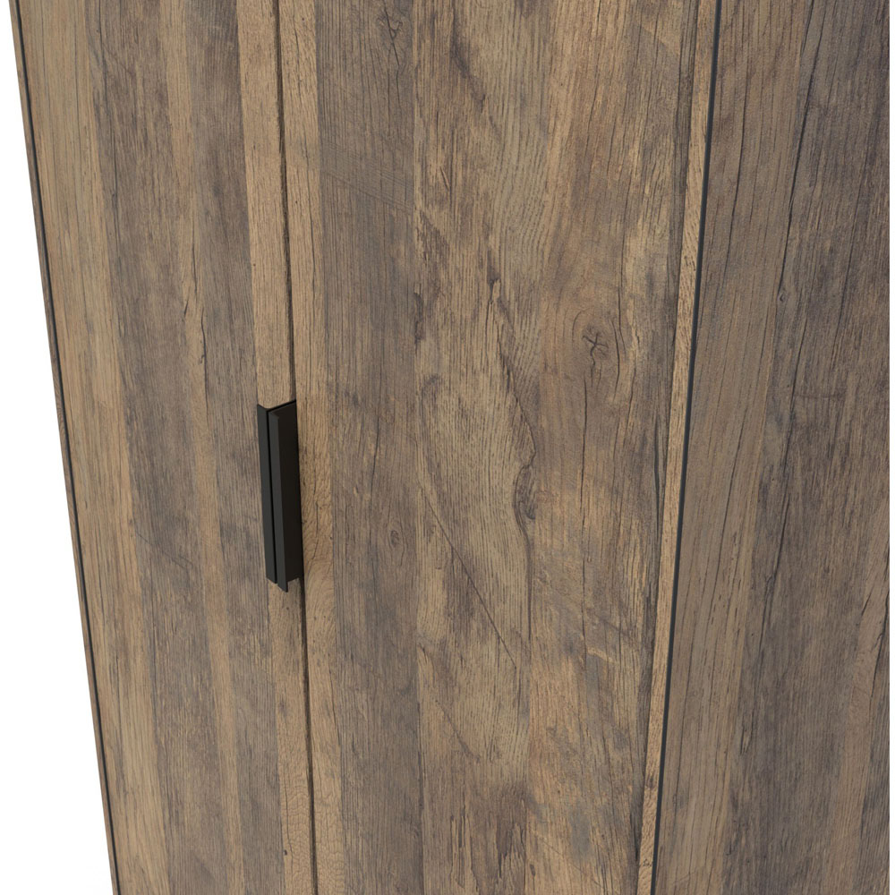 Crowndale Hong Kong Ready Assembled 2 Door Vintage Oak Tall Wardrobe Image 6