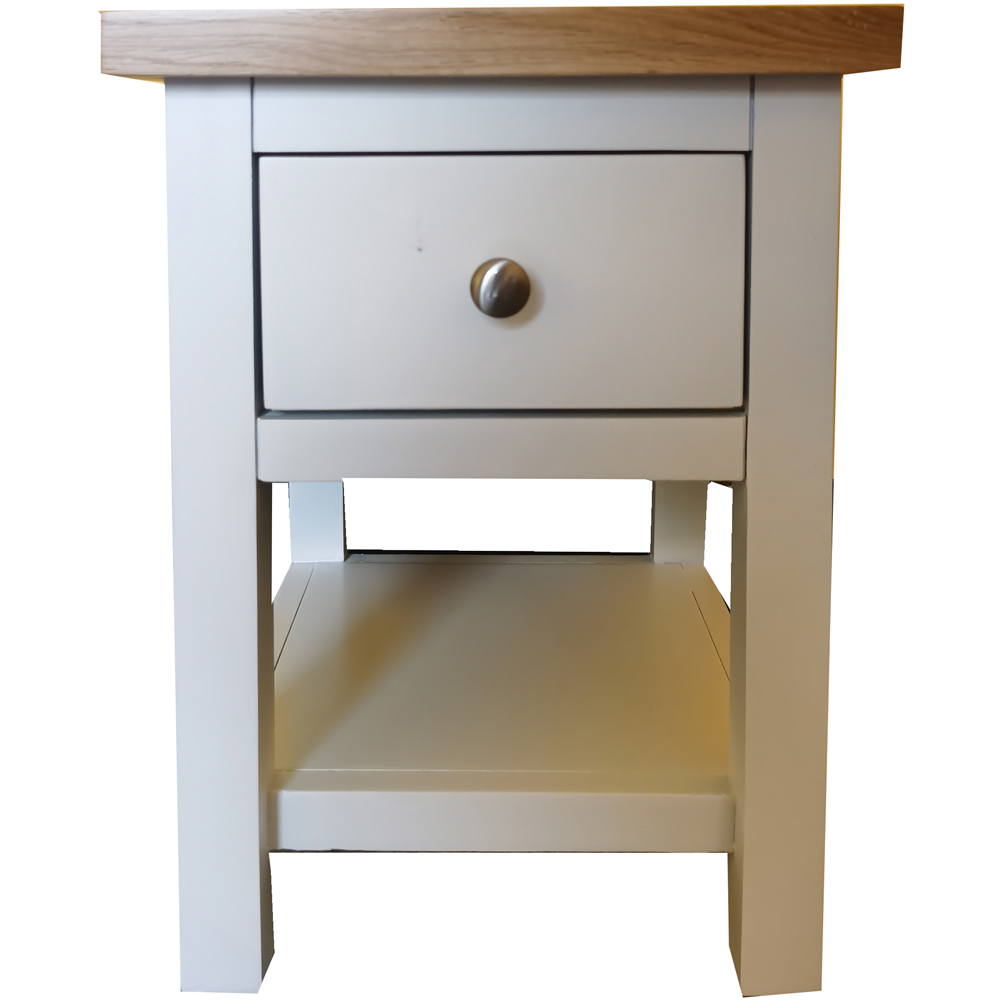 Furniture One Single Drawer Single Shelf White Oak Bedside Table Image 2