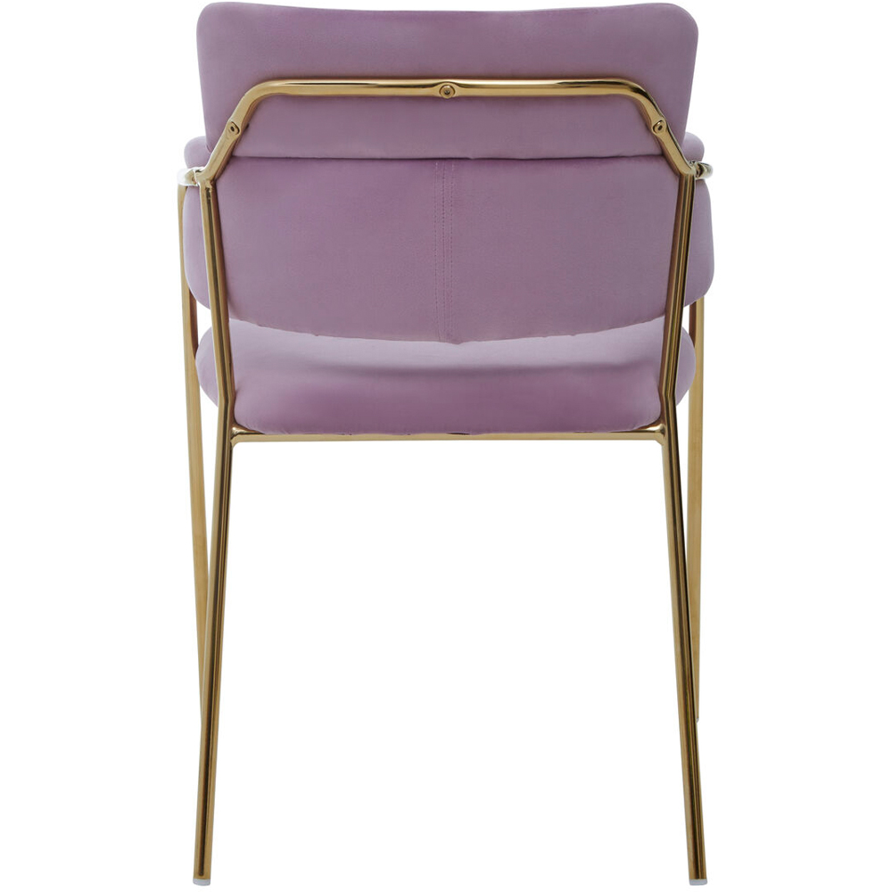 Premier Housewares Tamzin Gold and Pink Velvet Dining Chair Image 3