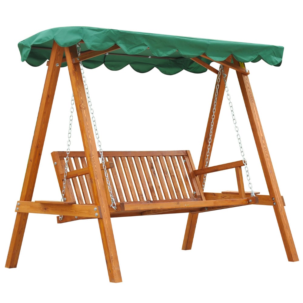 Outsunny 3 Seater Swing Chair Green Image 2