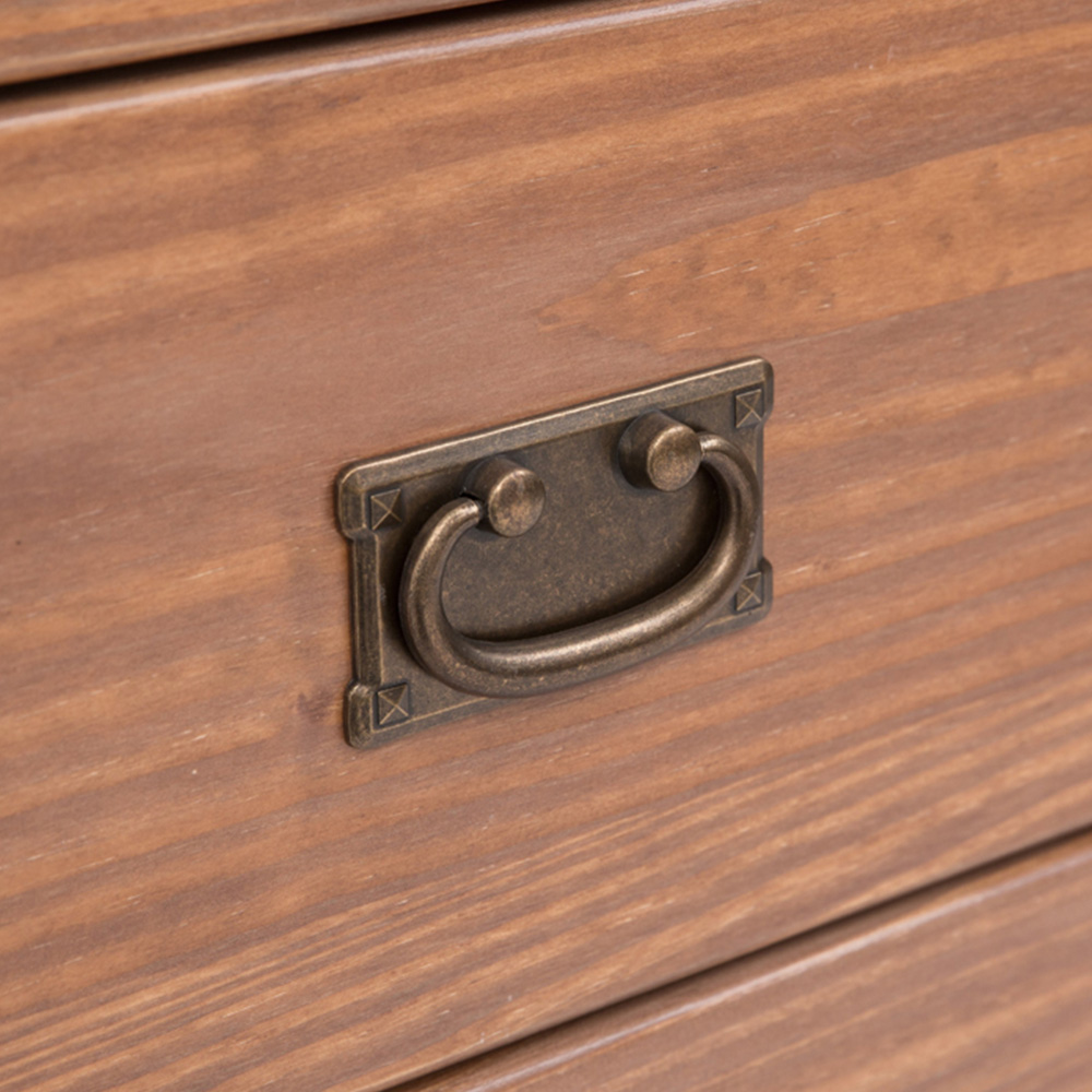 Cabinet Bits Padua 5 Drawer Brown Brass Drop Handle Chest of Drawers Image 7