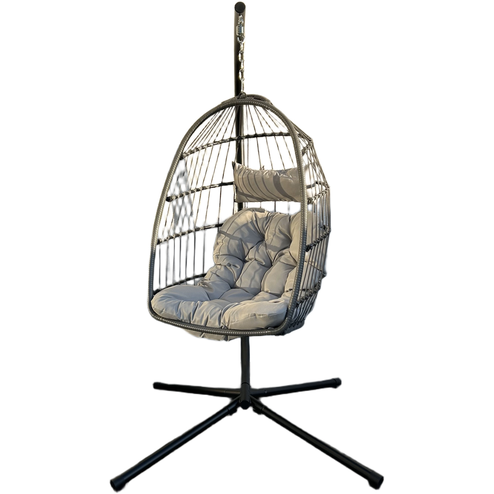 Outdoor Living Azura Grey Hanging Egg Chair Image 2