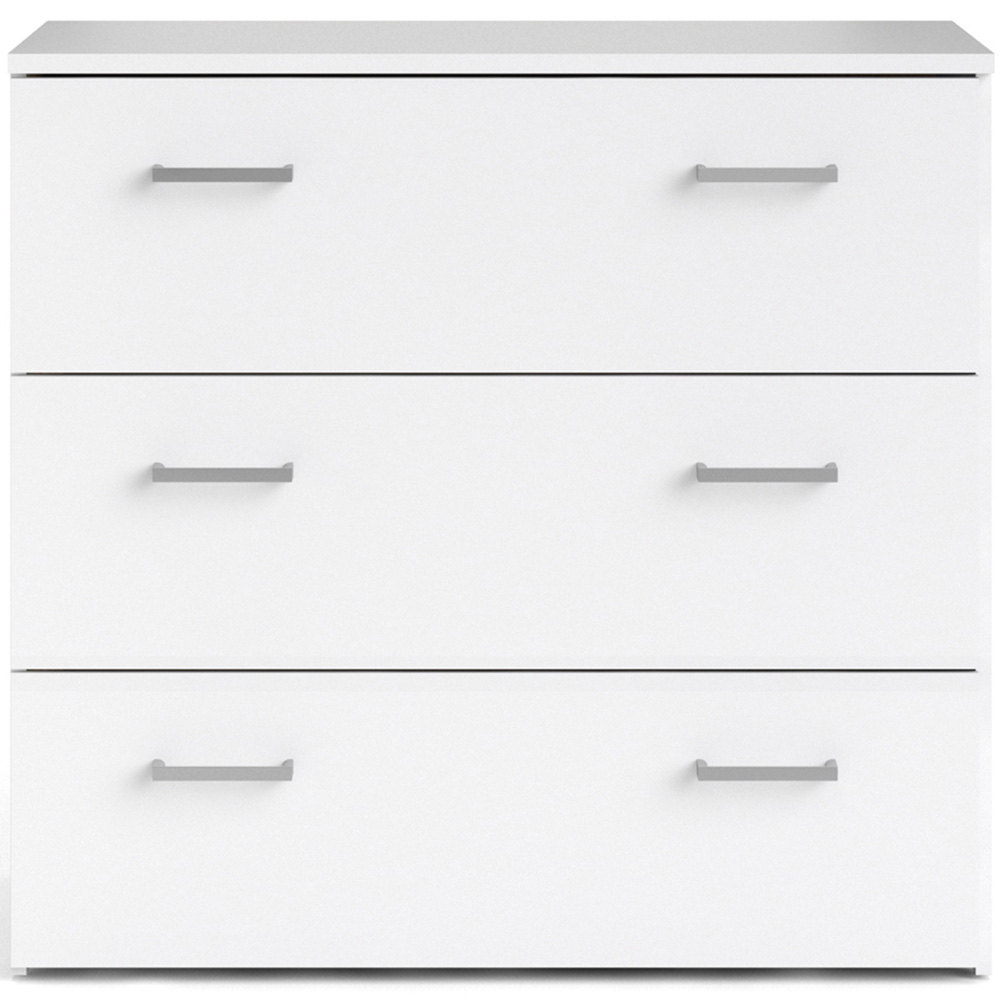 Florence Space 3 Drawer White Chest of Drawers Image 2