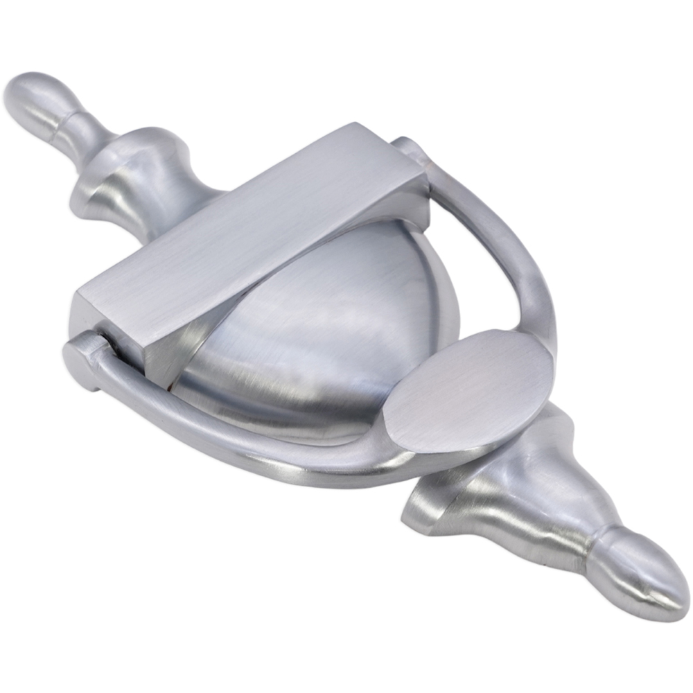 Spira Brass Satin Chrome Victorian Large Door Knocker Image 3